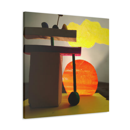 "Sunset Sculpture from Found Objects" - The Alien Canva.