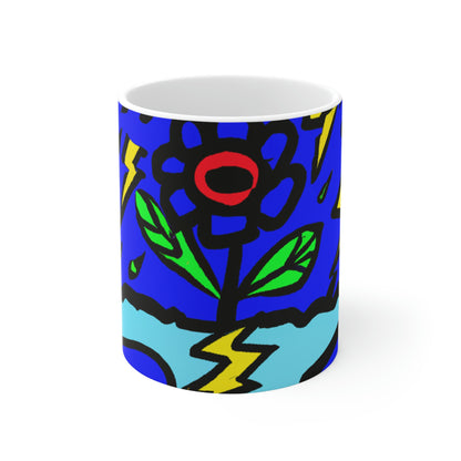 "A Bold Bloom Amidst the Storm" - Taza de cerámica The Alien 11 oz