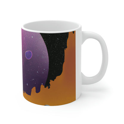 "Exploring the Unknown: The Adventures of a Space Captain and the Mysterious Planet" - The Alien Ceramic Mug 11 oz