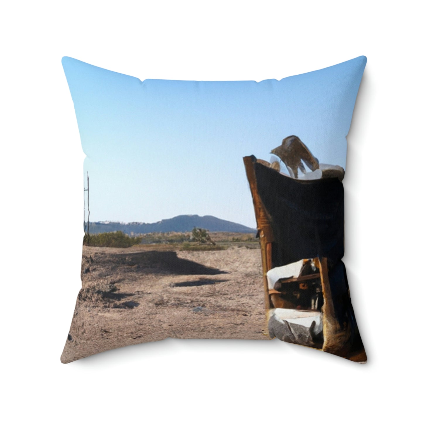 "The Forgotten Throne of the Desert" - The Alien Square Pillow