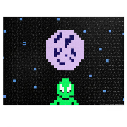 "Testigo solitario del cielo nocturno" - El rompecabezas alienígena Pixel Art