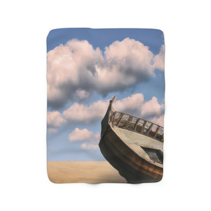 "A Boat Adrift: The Lost Legacy of the Sea." - The Alien Sherpa Fleece Blanket