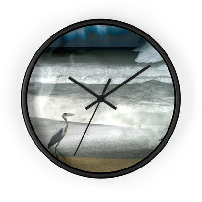 "A Sea of Turmoil: A Heron's Restlessness". - The Alien Wall Clock