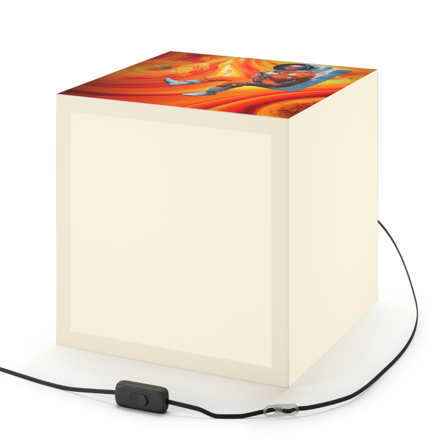 "Journeying in the Burning Orange Galaxy" - The Alien Light Cube Lamp