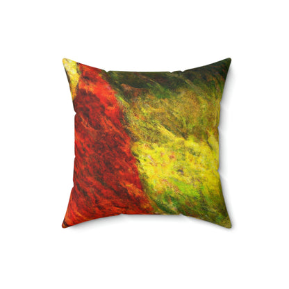 The Tattered Red Cloaked Stranger - The Alien Square Pillow