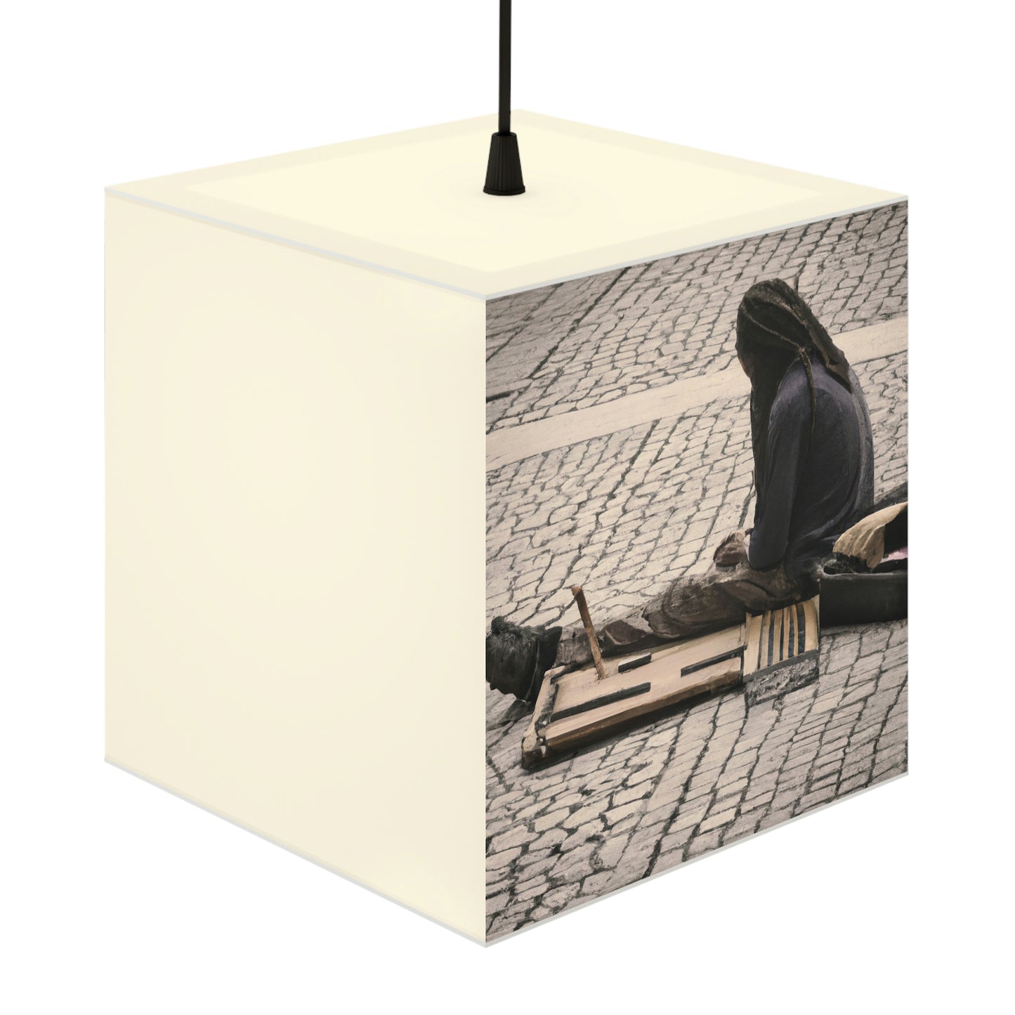 "Lonely Street Art: A Quest for Connection" - The Alien Light Cube Lamp