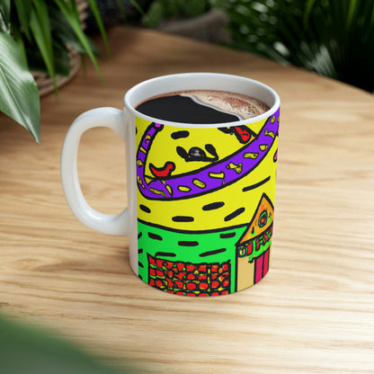 "A Slumbering Village of the Soaring Dragon" - Taza de cerámica The Alien 11 oz