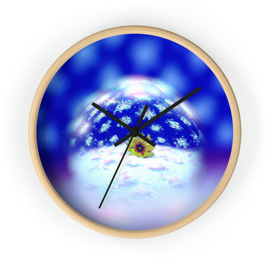 "A Petal in a Winter Wonderland" - The Alien Wall Clock