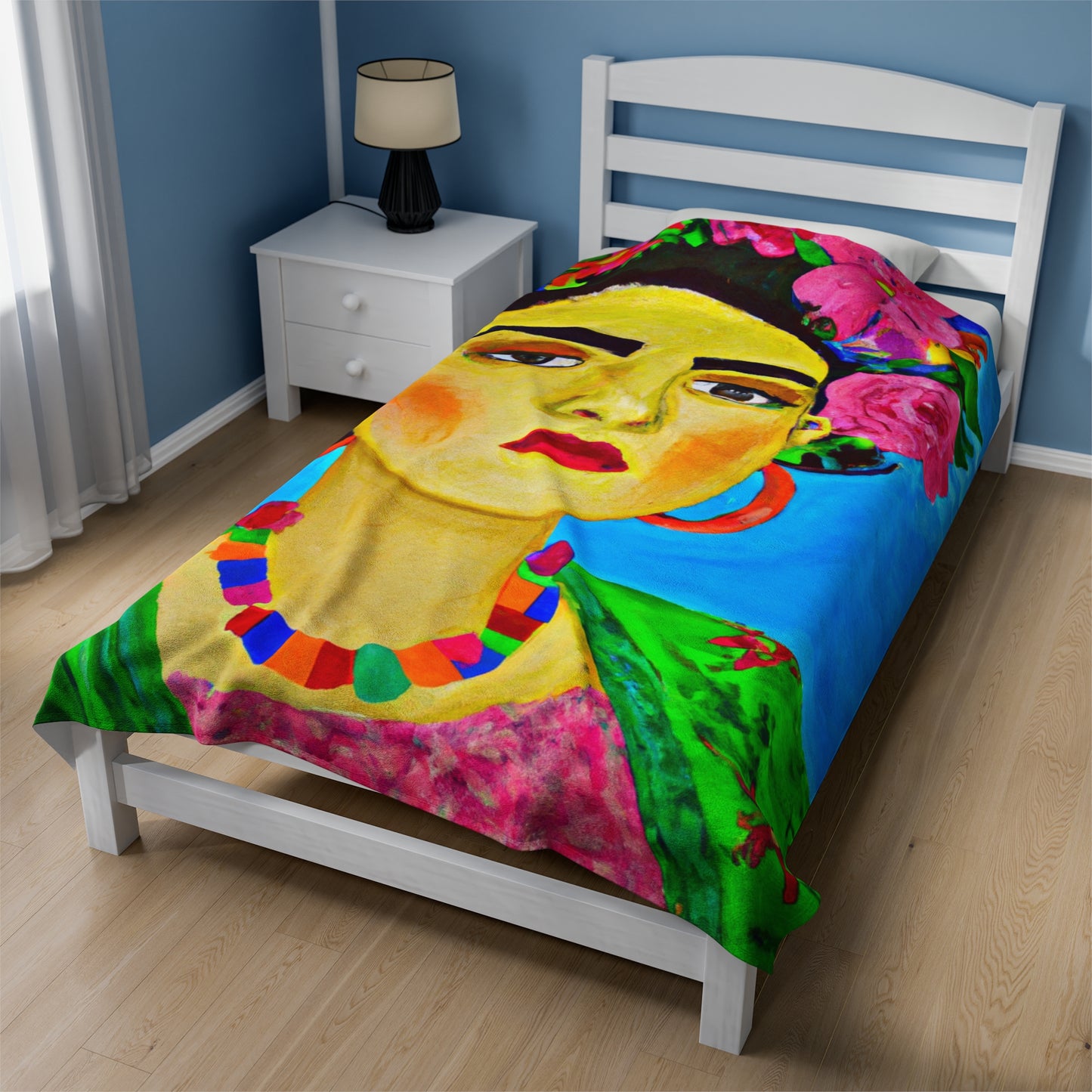 "Fierce and Free: A Frida Kahlo-Inspired Tribute to Mexican Women" - The Alien Velveteen Plush Blanket