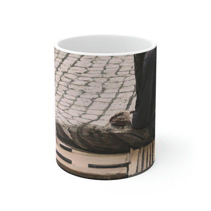 "Arte callejero solitario: una búsqueda de conexión" - Taza de cerámica The Alien 11 oz