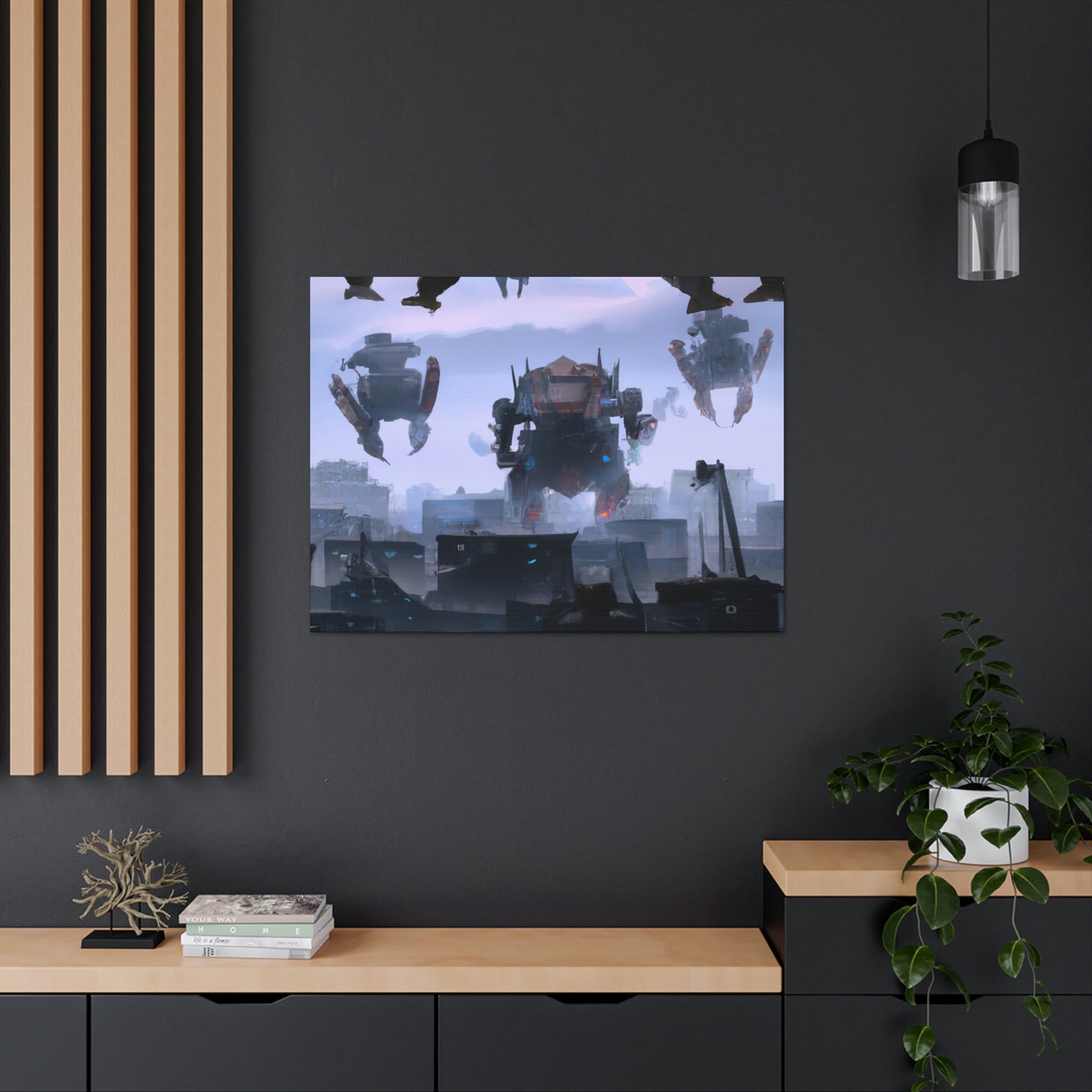 "Mech Mayhem: The Giant Robot City Showdown" - The Alien Canva