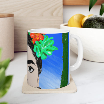 "Frida ardiente: pintando un ícono mexicano con cultura colorida" - Taza de cerámica The Alien 11 oz