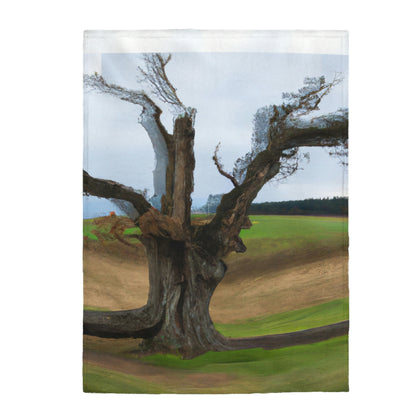 "A Shadow in the Meadow: The Last Standing Tree" - The Alien Velveteen Plush Blanket