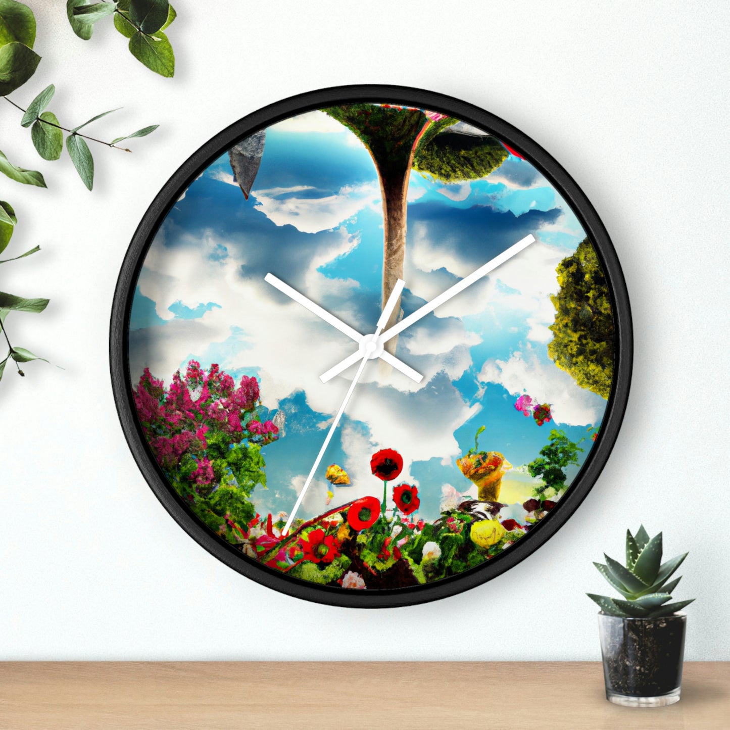 Rainbow Sky Garden - The Alien Wall Clock