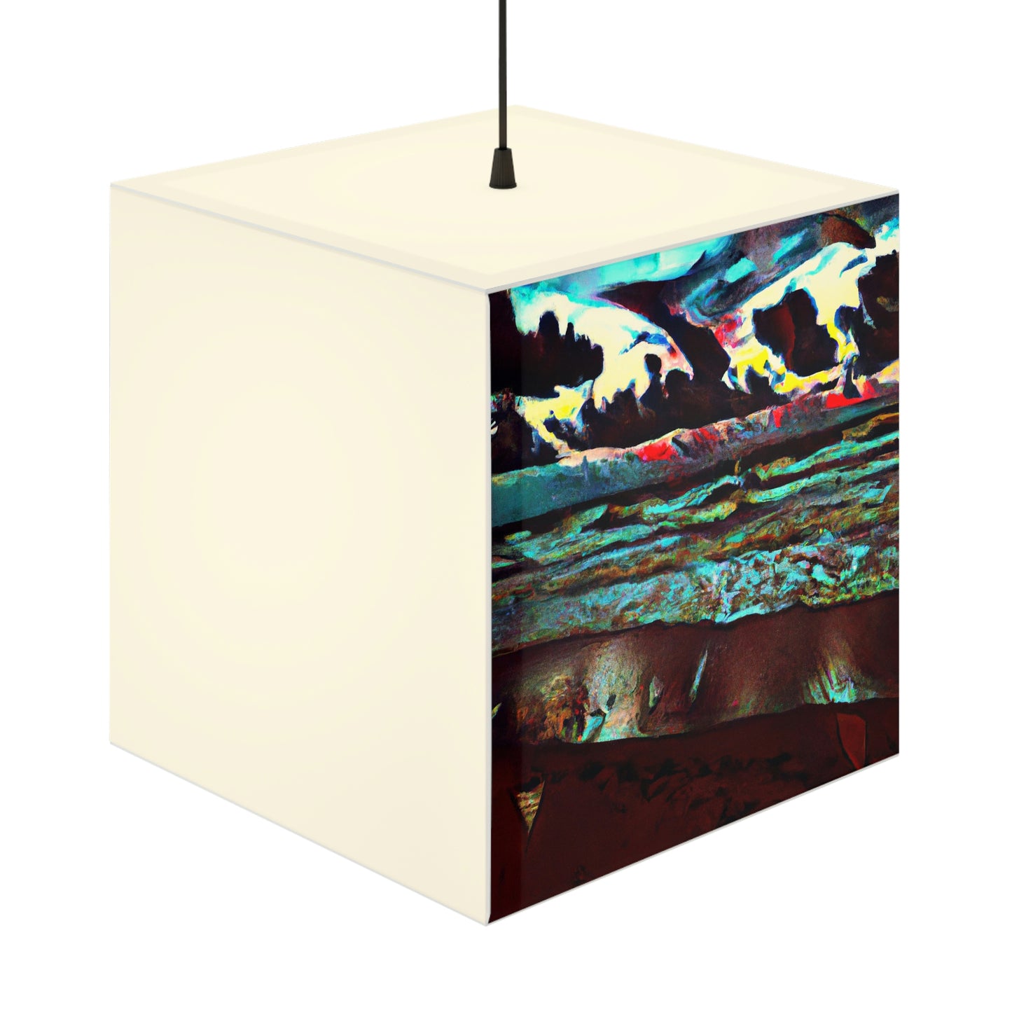 "Dusk at Sea: A Tempestuous Gathering" - Die Alien Light Cube Lampe