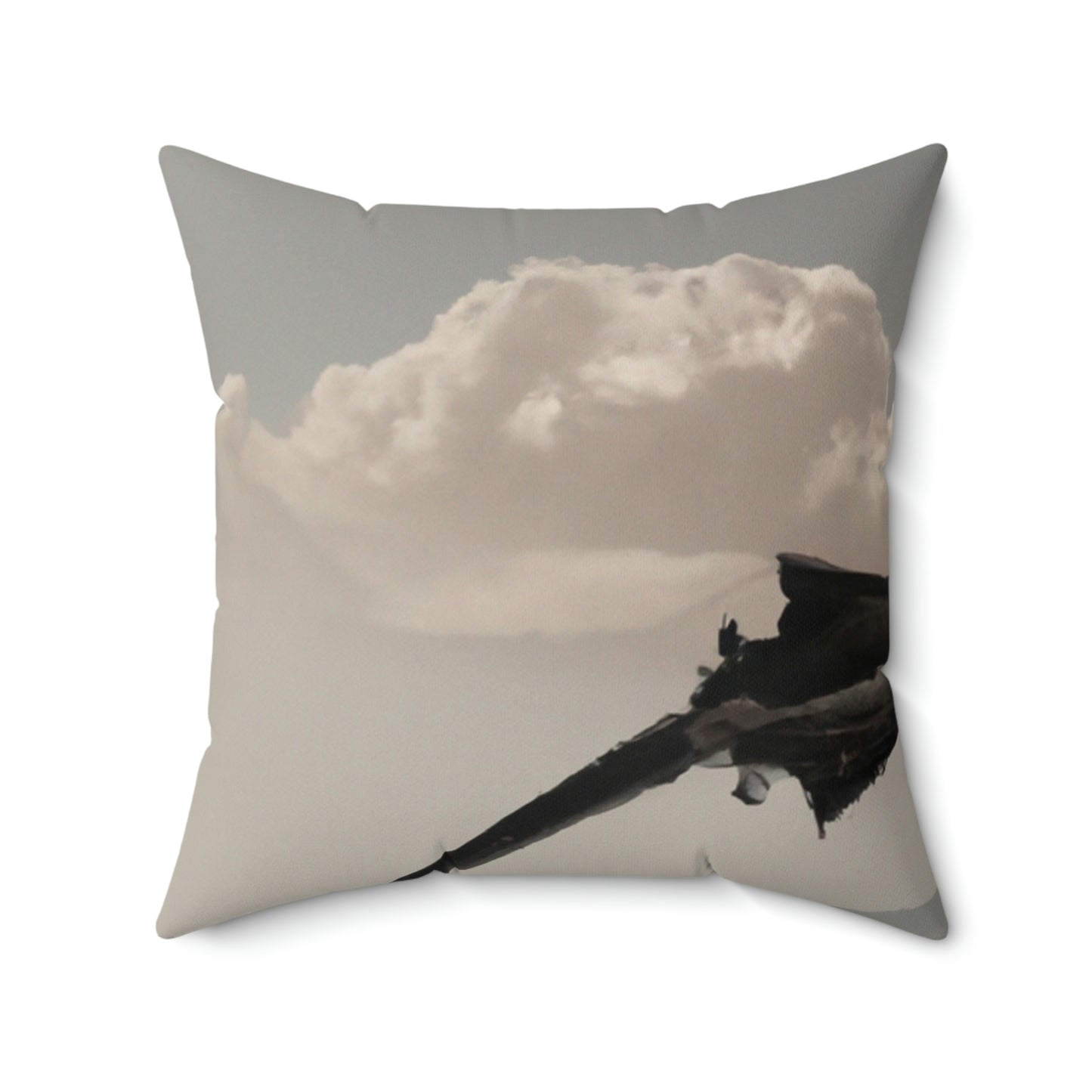 "A Warrior's Last Stand: The Battle Against the Metal Dragon" - Das Alien Square Pillow