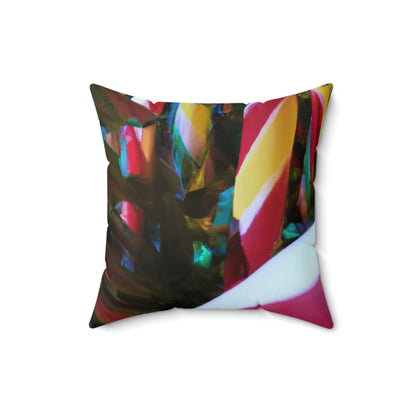 "Candy Cane Wonderland" - The Alien Square Pillow