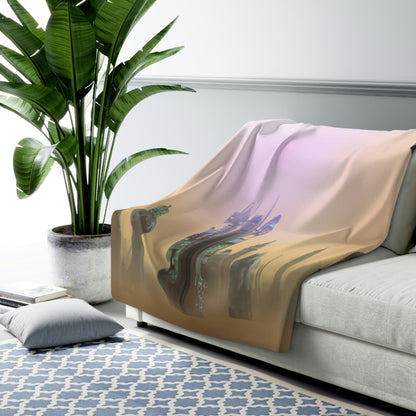 "Lost in the Cosmic Mist" - The Alien Sherpa Fleece Blanket