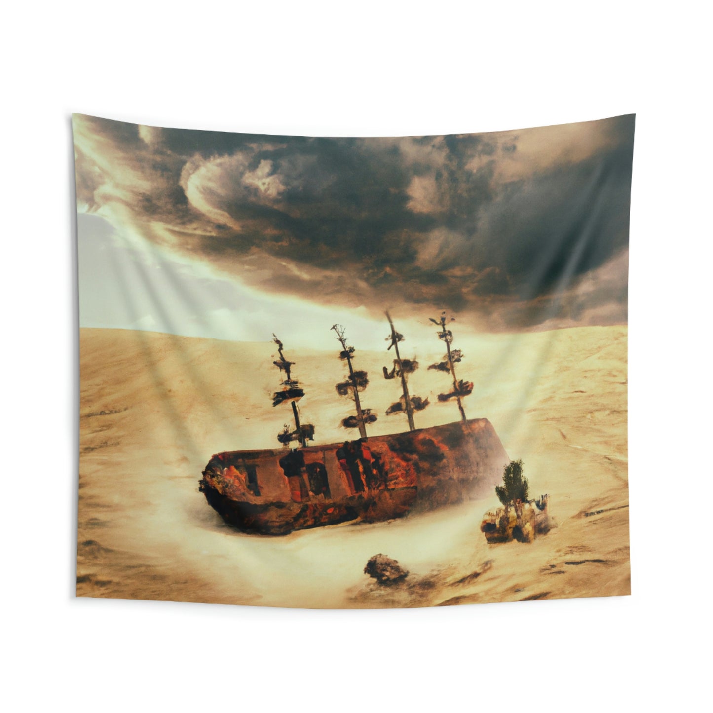 "Lost at Sea: Stranded On A Stormy Desert Island" - The Alien Wall Tapestries