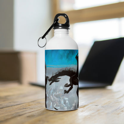 "Clash of Fire and Steel on the Moonlit Cliff" - The Alien Stainless Steel Water Bottle