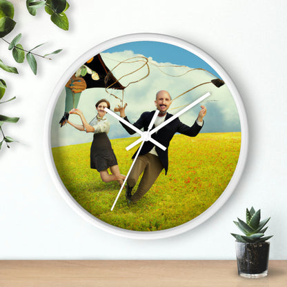 "A Kite Day in the Meadow" - The Alien Wall Clock