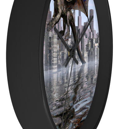 "Ascending the Deluge: A Dragon's Soaring Journey." - The Alien Wall Clock