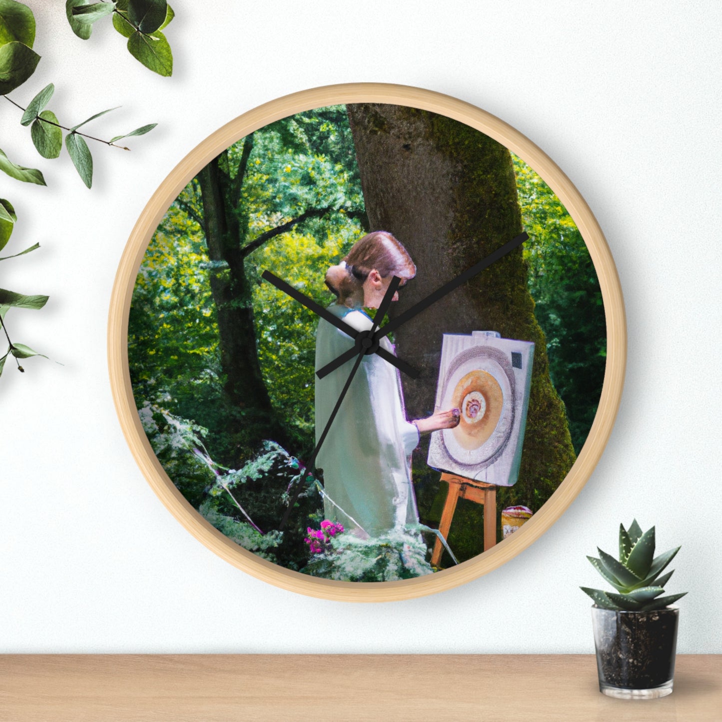 "Enchantment in Oil: A Young Artist's Vision of a Magical Forest" - The Alien Wall Clock