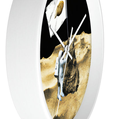 "Claiming Space: The Astronaut's Asteroid Flag Planting" - The Alien Wall Clock