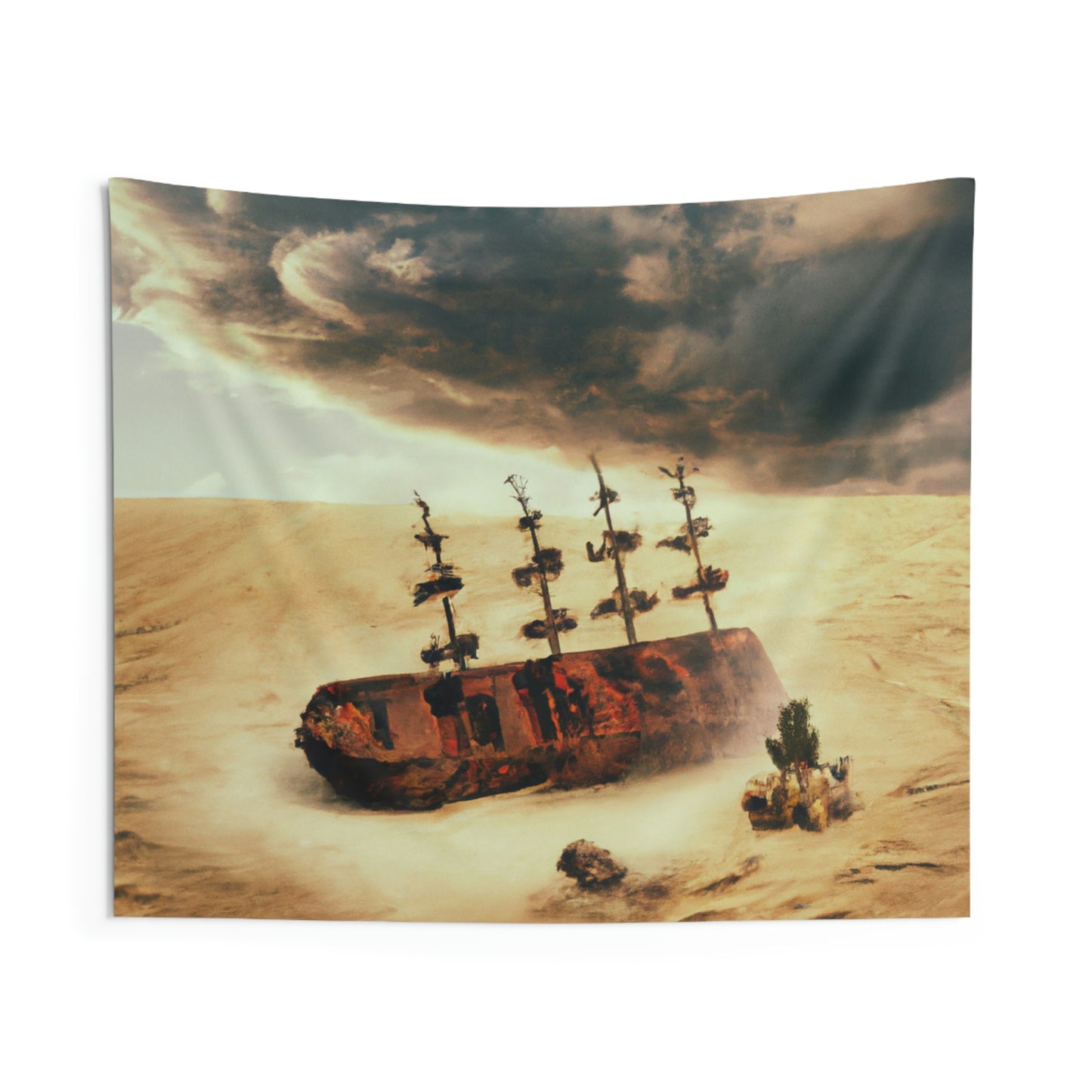 "Lost at Sea: Stranded On A Stormy Desert Island" - The Alien Wall Tapestries