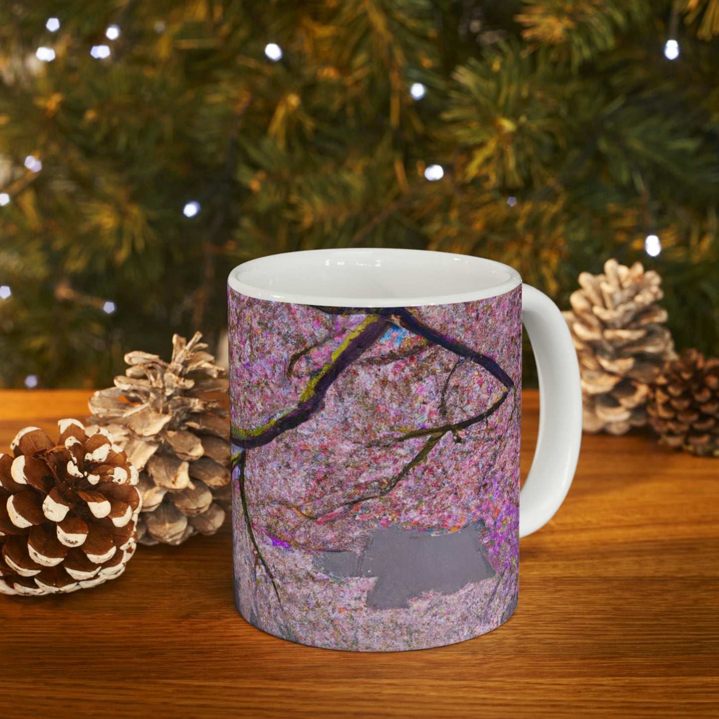 "A Moment of Calm Beneath the Cherry Blossoms" - The Alien Ceramic Mug 11 oz