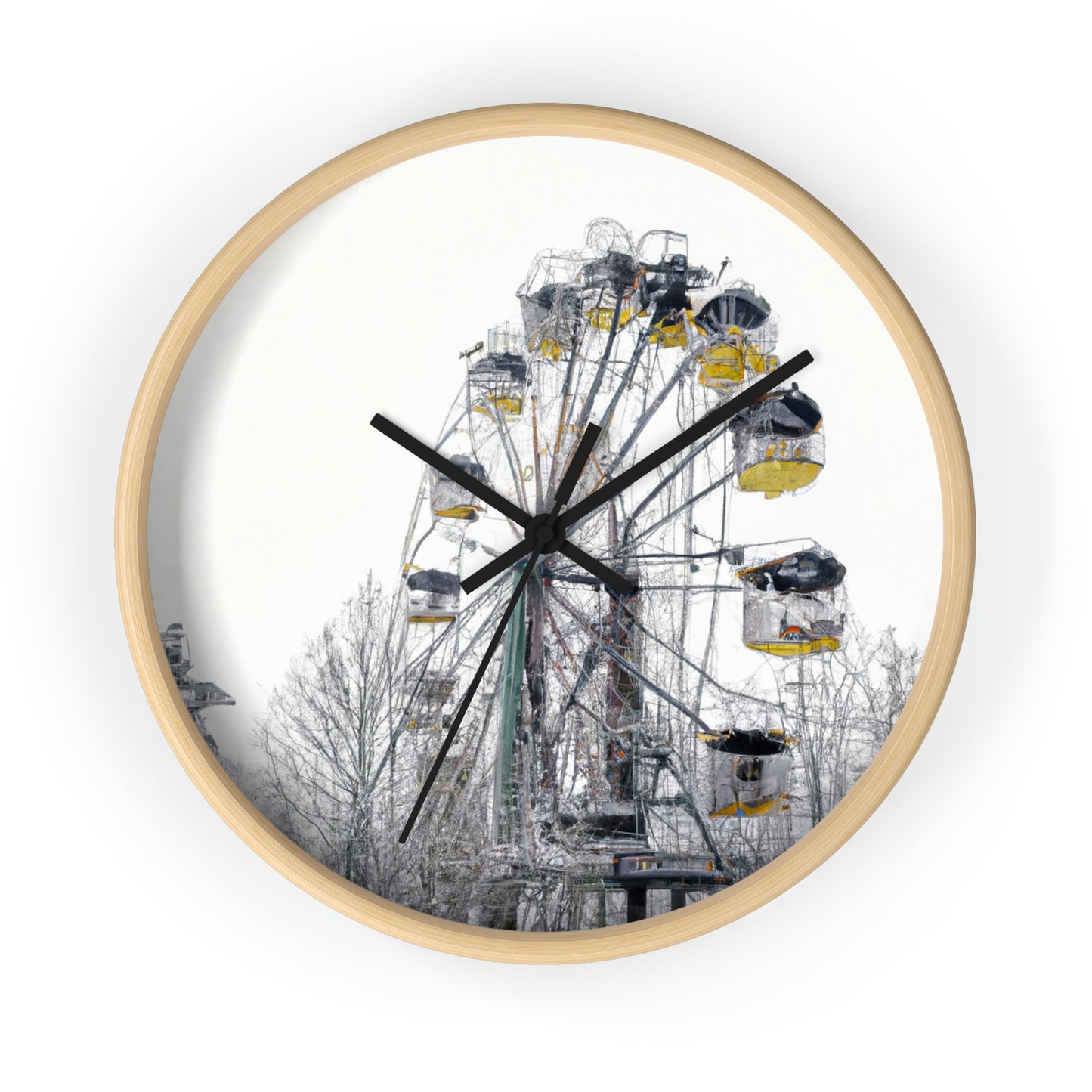 "Lonely Wheel in a Winter Wonderland" - El reloj de pared alienígena