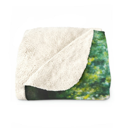 "Enchantment in Oil: A Young Artist's Vision of a Magical Forest" - The Alien Sherpa Fleece Blanket