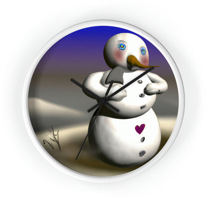 "Chilly But Hopeful: The Snowman's Quest For A Hug" - Die Alien-Wanduhr