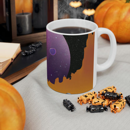 "Exploring the Unknown: The Adventures of a Space Captain and the Mysterious Planet" - The Alien Ceramic Mug 11 oz