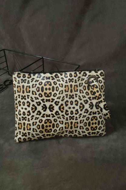 Clutch aus PU-Leder mit Leopardenmuster