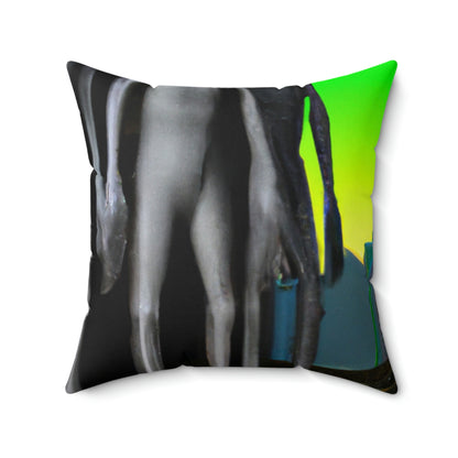 "Intergalactic Wanderings: Exploring the Storied Ruins of a Long-Forgotten Castle" - The Alien Square Pillow