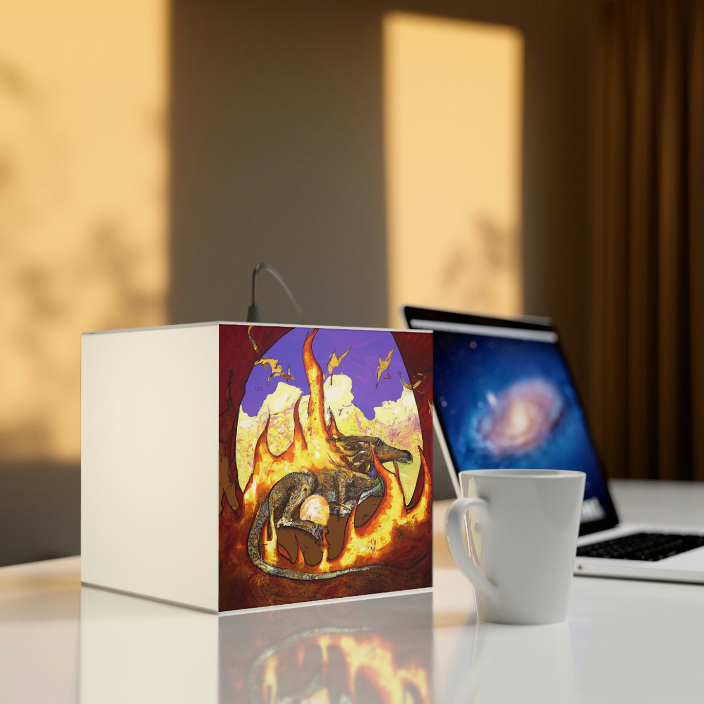 "A Slumbering Dragon in an Infernal Embrace" - The Alien Light Cube Lamp