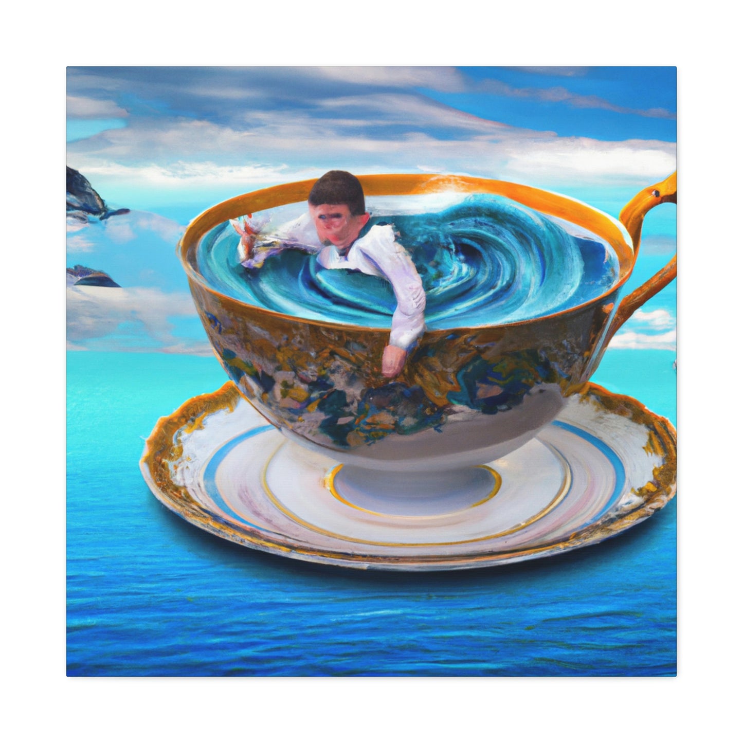 "Adrift in a China Cup: The Story of a Lost Child's Oceanic Adventure" - The Alien Canva