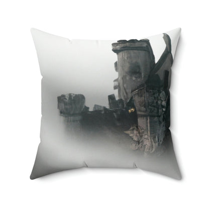 "Gespenstische Zitadelle des Nebels" - Das Alien Square Pillow