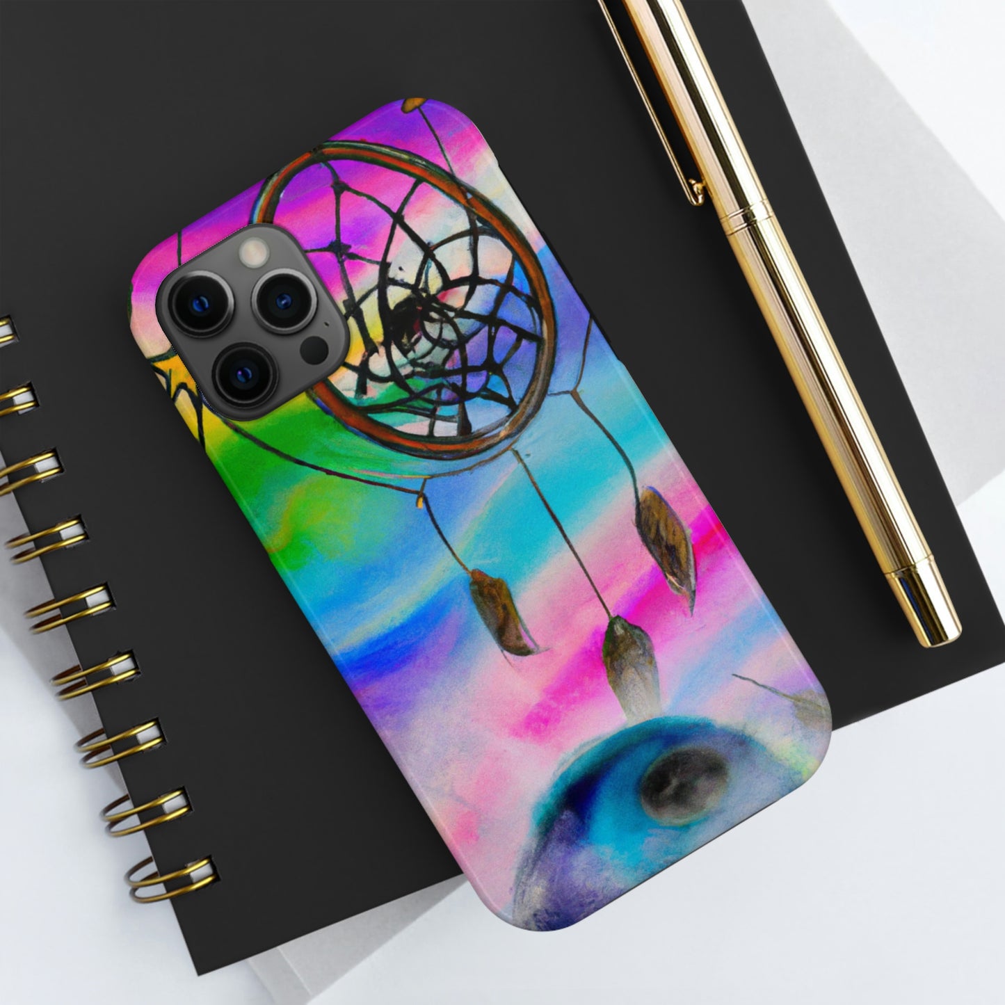 "A Galaxy of Dreams: A Colorful Dreamcatcher Captures Falling Stardust" - The Alien Tough Phone Cases