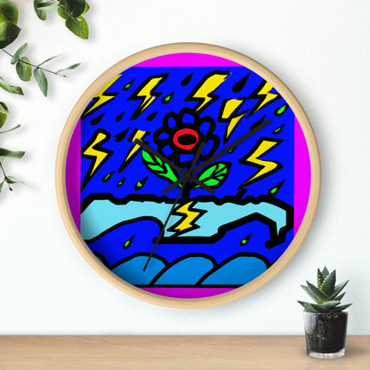 "Una flor audaz en medio de la tormenta" - El reloj de pared alienígena