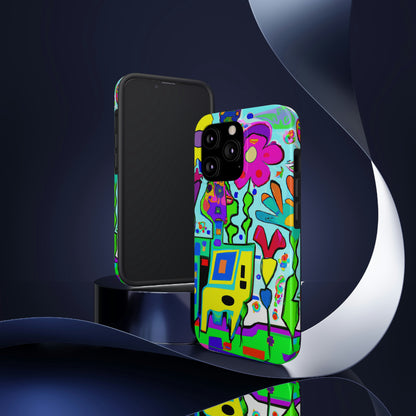 "A Mystical Garden of Rainbow Petals" - The Alien Tough Phone Cases