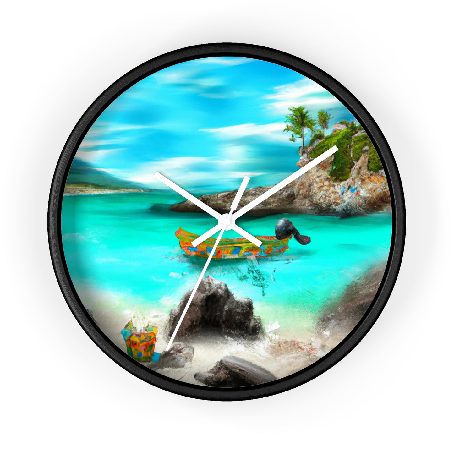 "Caribbean Fiesta on the Beach - A Digital Exploration of Mexican Culture" - The Alien Wall Clock