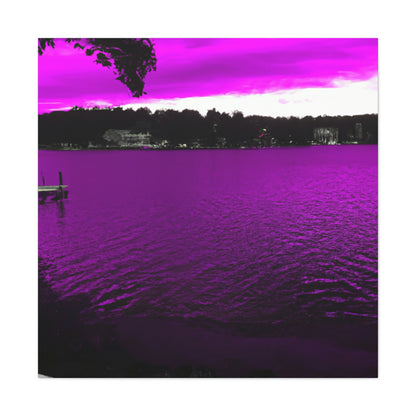 "The Neon Purple Lakefront" - The Alien Canva