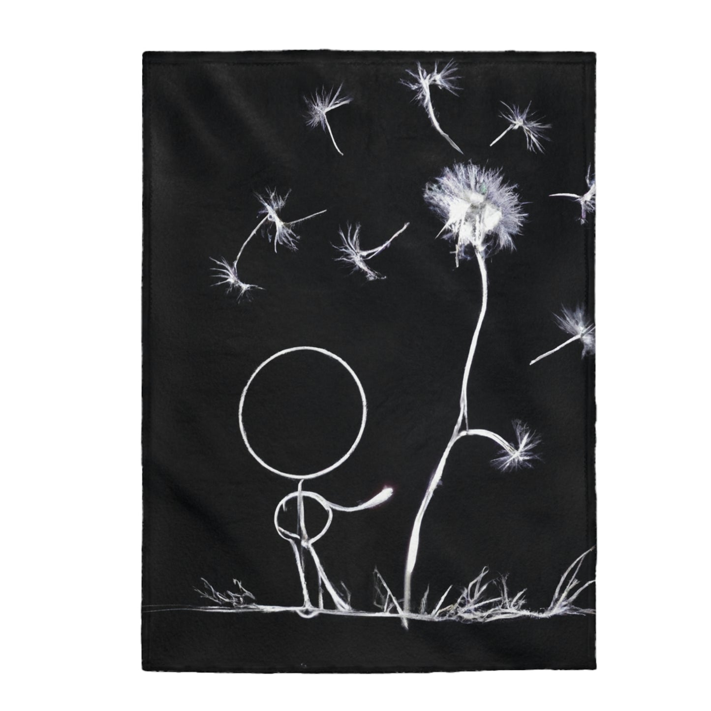 "A Dandelion Flicker in the Midnight Breeze" - The Alien Velveteen Plush Blanket