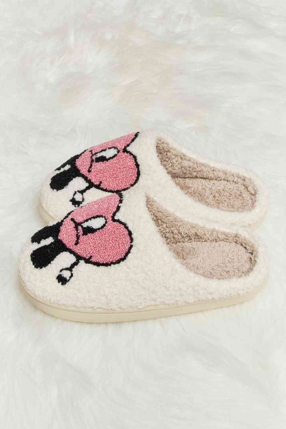 Pantuflas de felpa con estampado de corazones Melody Love