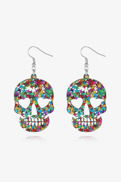 Pendientes colgantes de calavera de acrílico