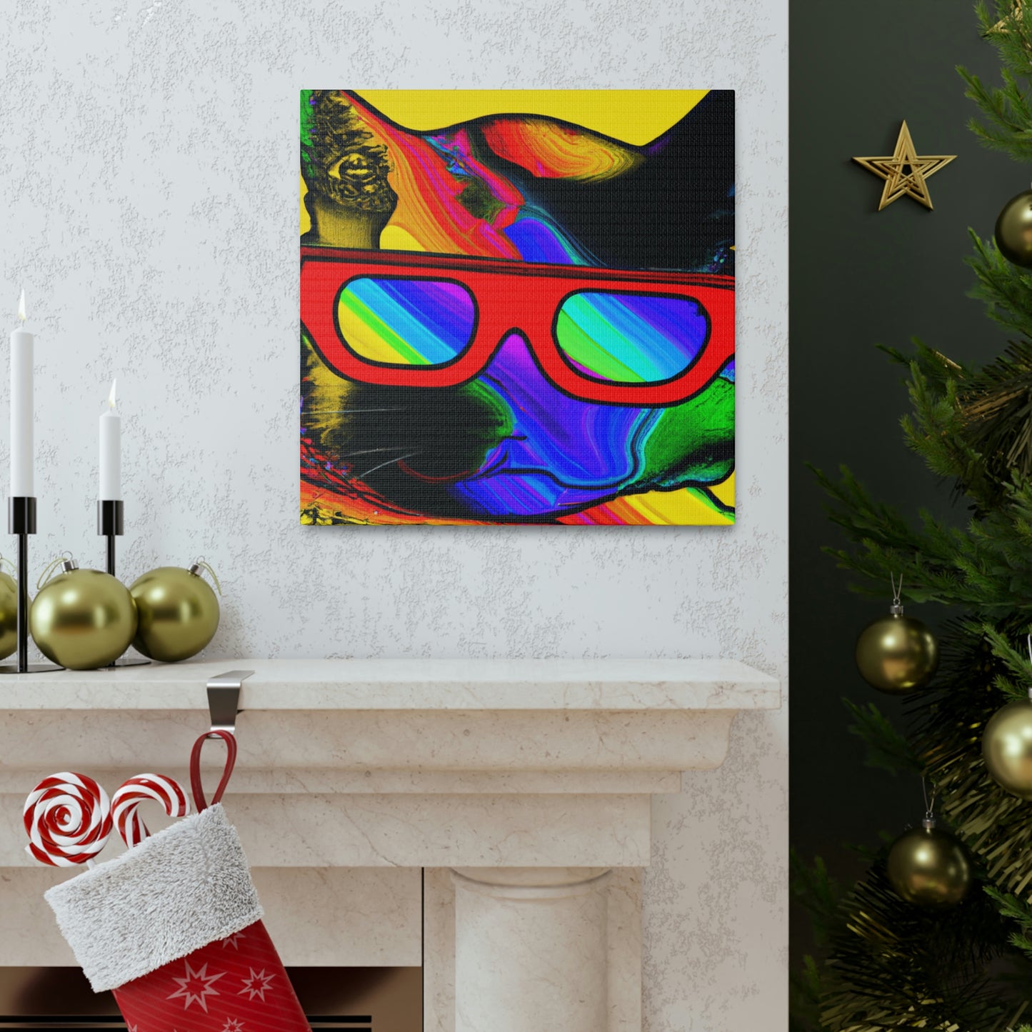 "Coole Katze mit Sonnenbrille" - The Alien Canva