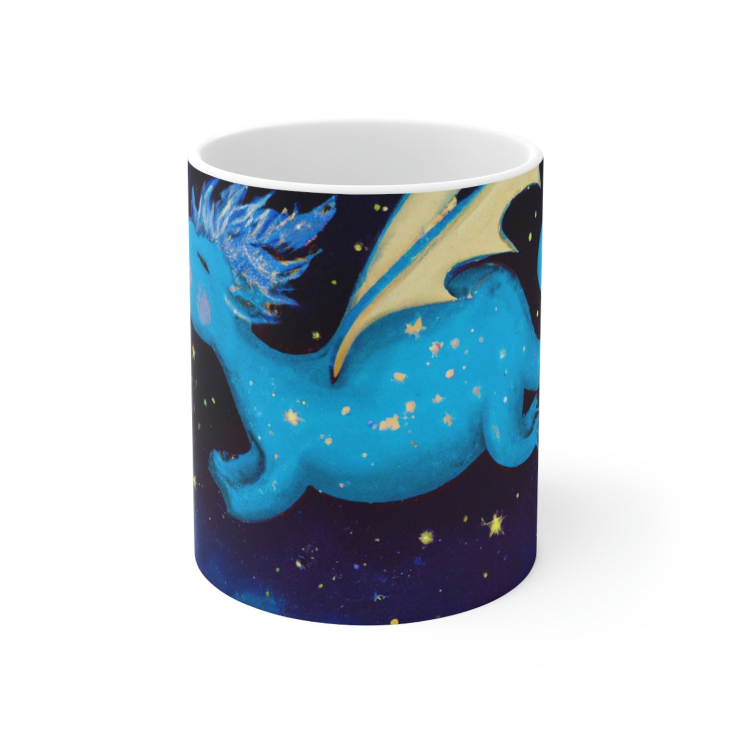 "Drifting Among the Stars: The Story of a Baby Dragon" - The Alien Ceramic Mug 11 oz