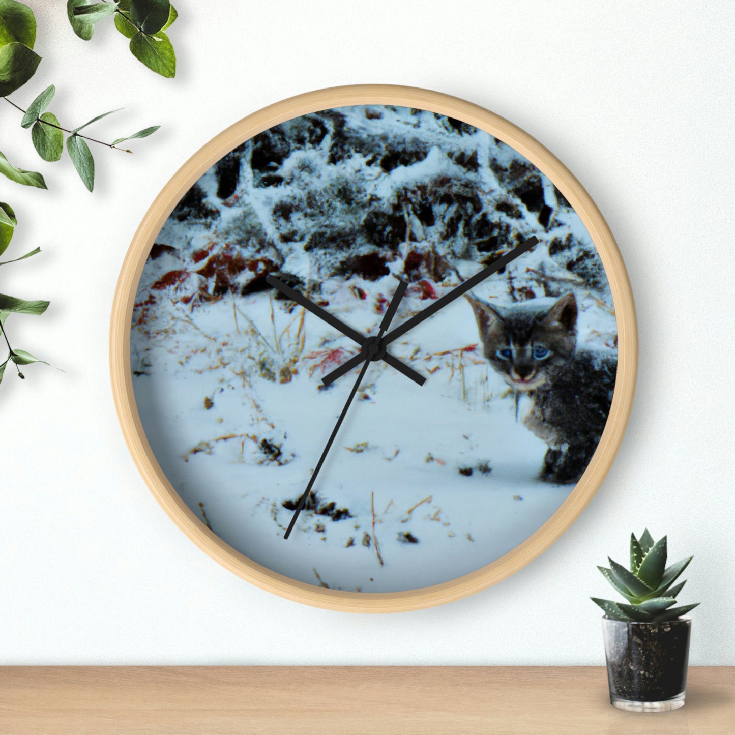 "Brave Kitten in the Frozen Storm" - The Alien Wall Clock